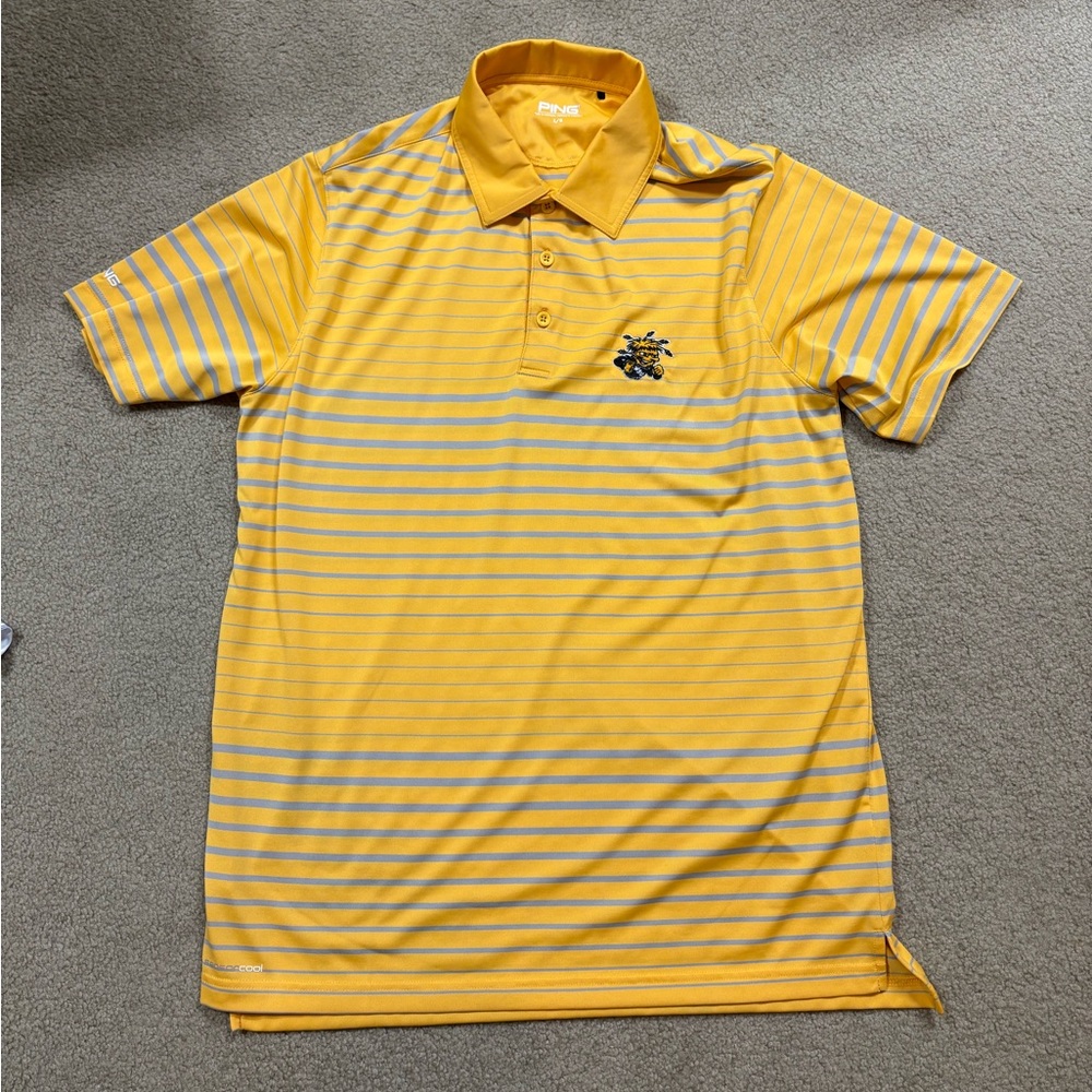 Ping Wichita State Yellow and Gray Striped Wichita State Polo Shirt WSU